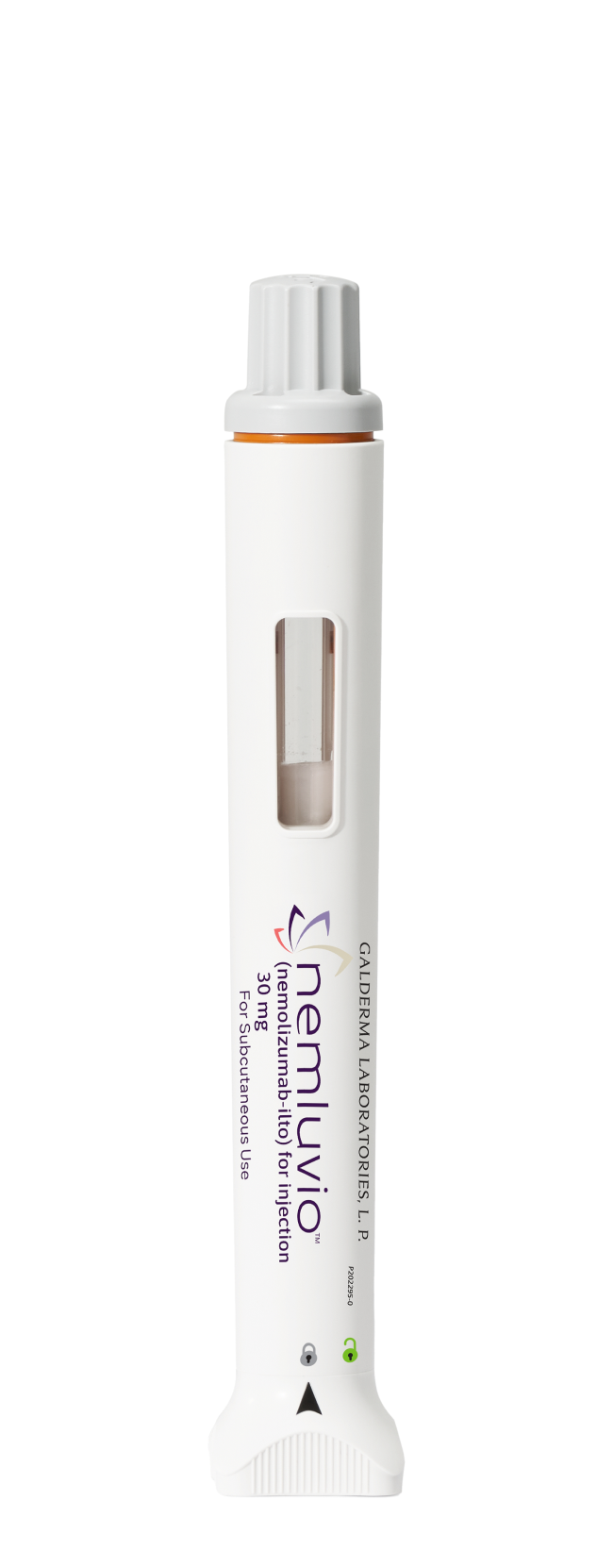 Image of the NEMLUVIO® single-dose, pre-filled, dual-chamber pen.